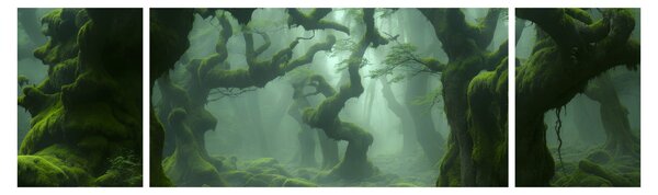 Obraz - Las porośnięty mchem (170x50 cm)