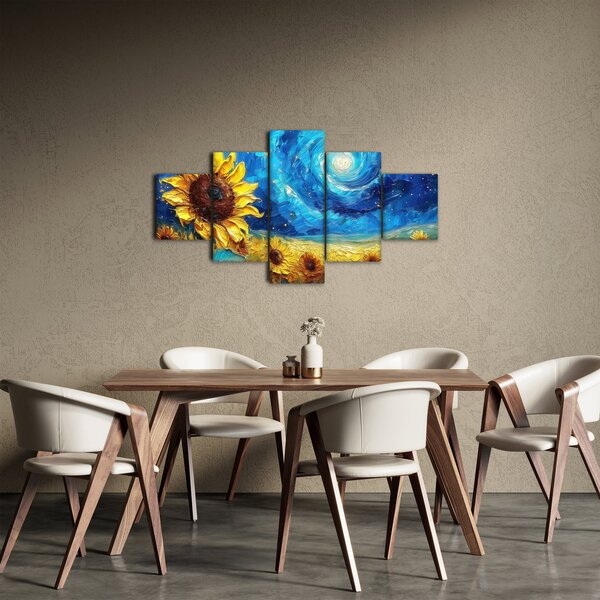 Obraz - Malowanie słoneczników (125x70 cm)