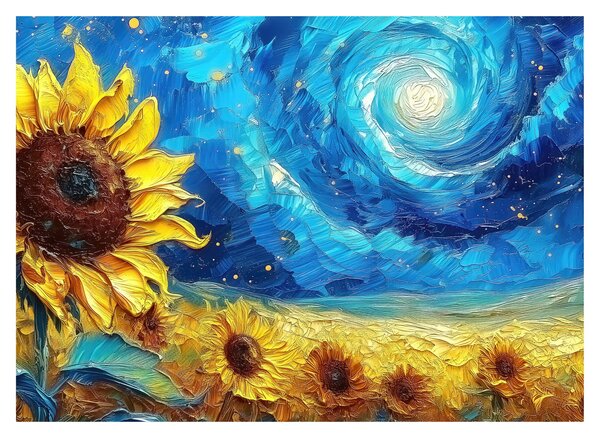 Obraz - Malowanie słoneczników (70x50 cm)