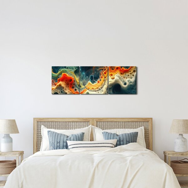 Obraz - Nowoczesna abstrakcja (z zegarem) (90x30 cm)