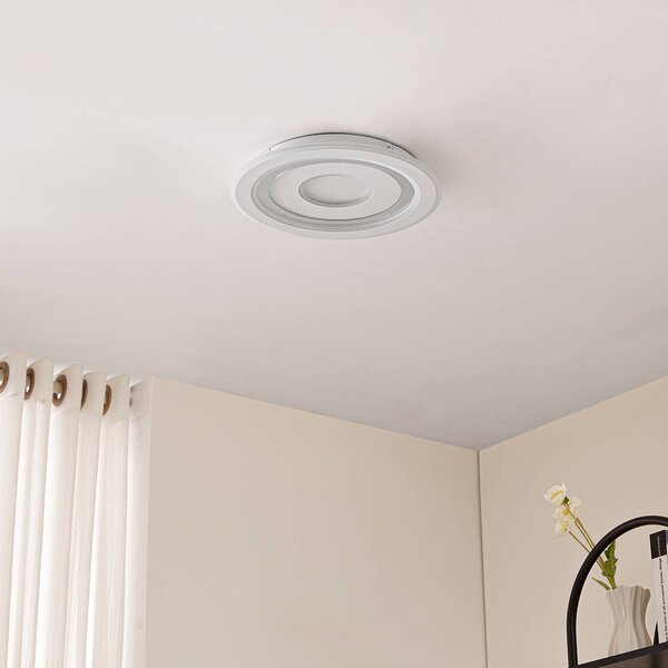 Lampa sufitowa LED Lorvik Lindby, możliwość ściemniania, biały / opal, salon / jadalnia, metal, nowoczesny