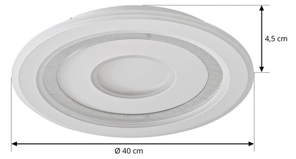 Lampa sufitowa LED Lorvik Lindby, możliwość ściemniania, biały / opal, salon / jadalnia, metal, nowoczesny
