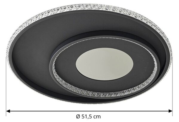 Lampa sufitowa LED Inessa Lindby, możliwość ściemniania, czarny, salon / jadalnia, metal, nowoczesny