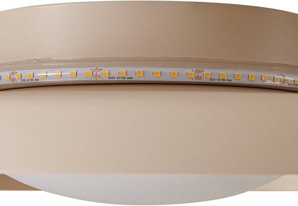 Kinkiet LED Waves Lindby, kremowy / amber, salon / jadalnia, metal, nowoczesny