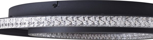 Lampa sufitowa LED Inessa Lindby, możliwość ściemniania, czarny, salon / jadalnia, metal, nowoczesny