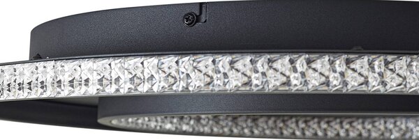 Lampa sufitowa LED Inessa Lindby, możliwość ściemniania, czarny, salon / jadalnia, metal, nowoczesny