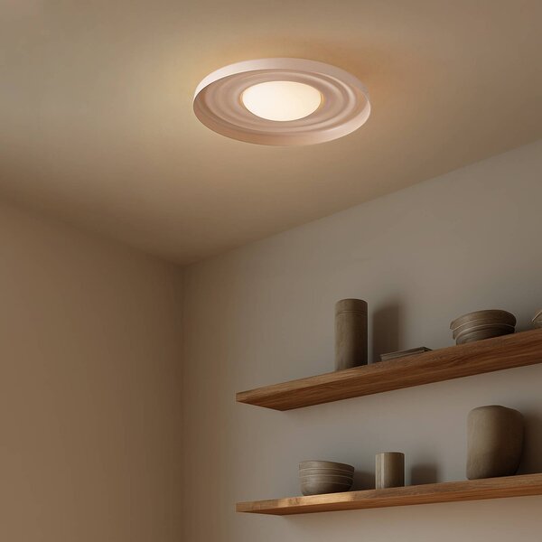 Kinkiet LED Waves Lindby, kremowy / amber, salon / jadalnia, metal, nowoczesny