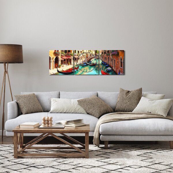 Obraz - Wenecja (z zegarem) (90x30 cm)