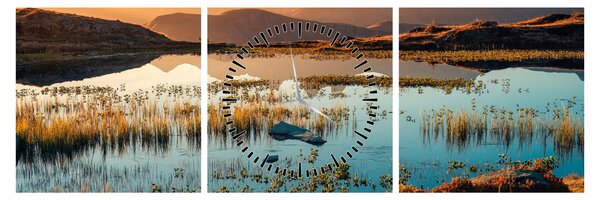Obraz - Lac Guichard (z zegarem) (90x30 cm)