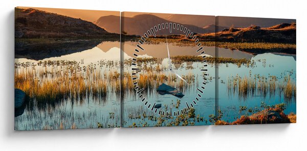 Obraz - Lac Guichard (z zegarem) (90x30 cm)