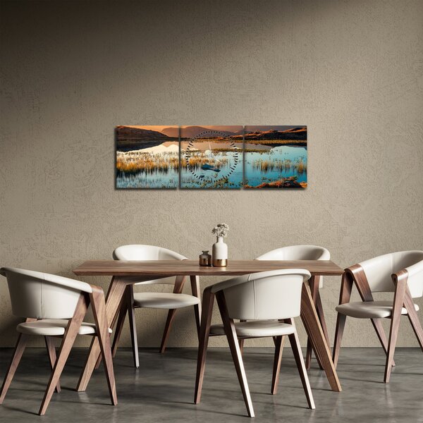 Obraz - Lac Guichard (z zegarem) (90x30 cm)