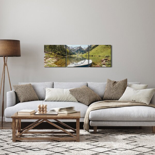 Obraz - Seealpsee, jezioro w Szwajcarii (z zegarem) (90x30 cm)