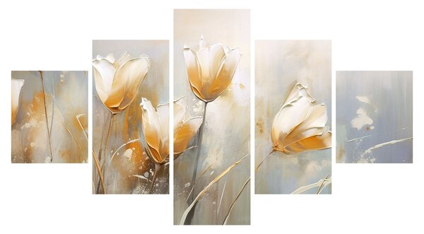 Obraz - Malowanie tulipanów (125x70 cm)