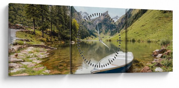 Obraz - Seealpsee, jezioro w Szwajcarii (z zegarem) (90x30 cm)