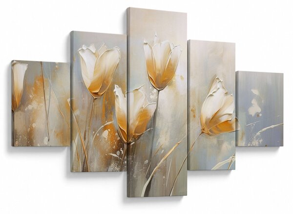 Obraz - Malowanie tulipanów (125x70 cm)