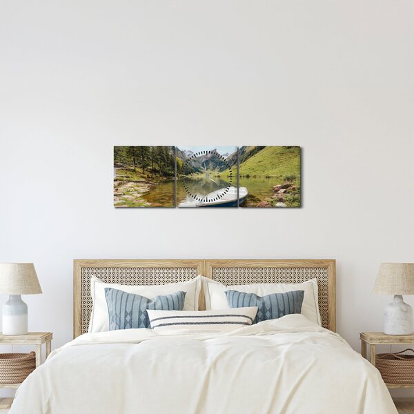 Obraz - Seealpsee, jezioro w Szwajcarii (z zegarem) (90x30 cm)