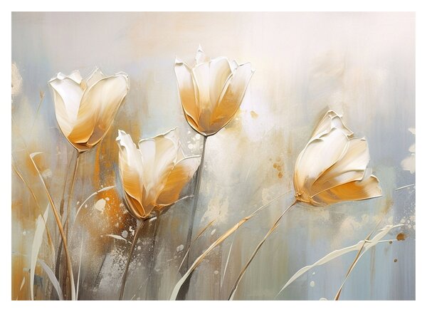 Obraz - Malowanie tulipanów (70x50 cm)