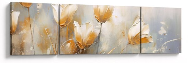 Obraz - Malowanie tulipanów (170x50 cm)