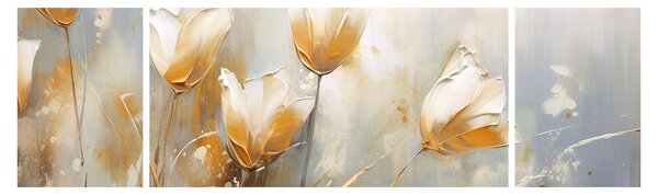 Obraz - Malowanie tulipanów (170x50 cm)