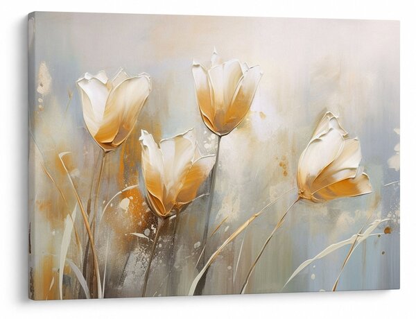 Obraz - Malowanie tulipanów (70x50 cm)