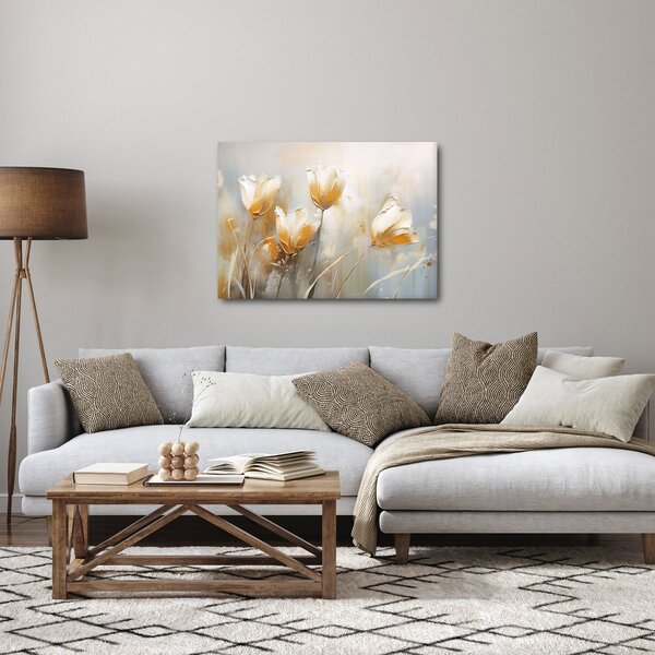 Obraz - Malowanie tulipanów (70x50 cm)