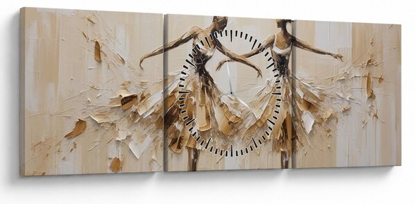 Obraz - Baleriny (z zegarem) (90x30 cm)