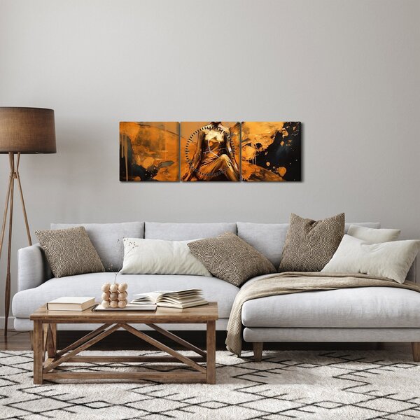 Obraz - Abstrakcja wróżki (z zegarem) (90x30 cm)