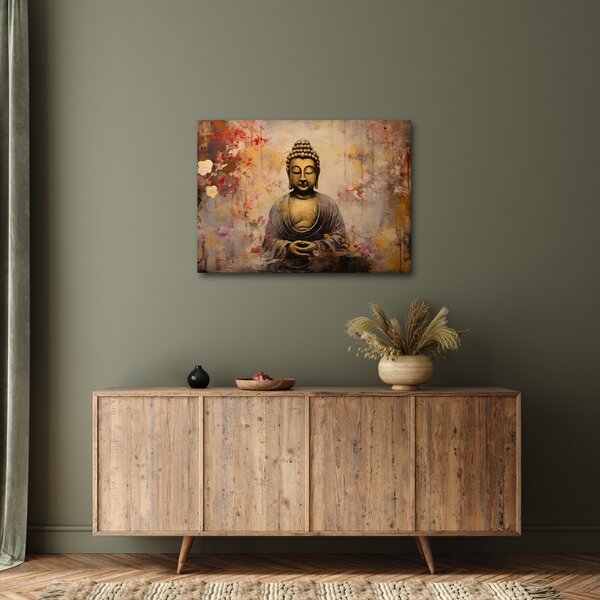 Obraz - Budda, malarstwo (70x50 cm)