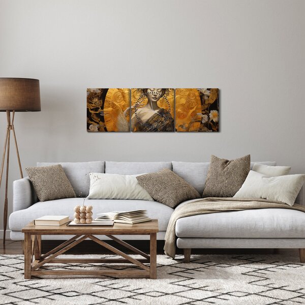 Obraz - Japonka (z zegarem) (90x30 cm)