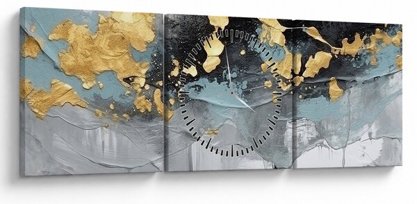 Obraz - Abstrakcja (z zegarem) (90x30 cm)