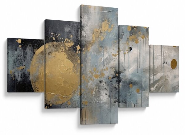 Obraz - Abstrakcja ze złotą kulą (125x70 cm)