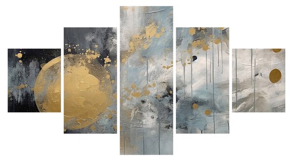 Obraz - Abstrakcja ze złotą kulą (125x70 cm)