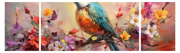 Obraz - Malowanie ptaka (170x50 cm)