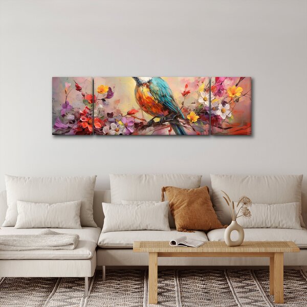 Obraz - Malowanie ptaka (170x50 cm)
