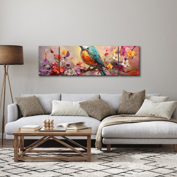Obraz - Malowanie ptaka (170x50 cm)