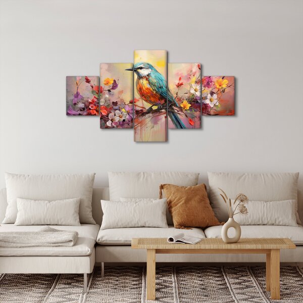 Obraz - Malowanie ptaka (125x70 cm)
