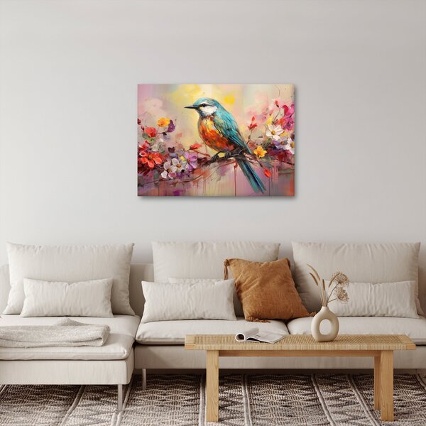 Obraz - Malowanie ptaka (70x50 cm)