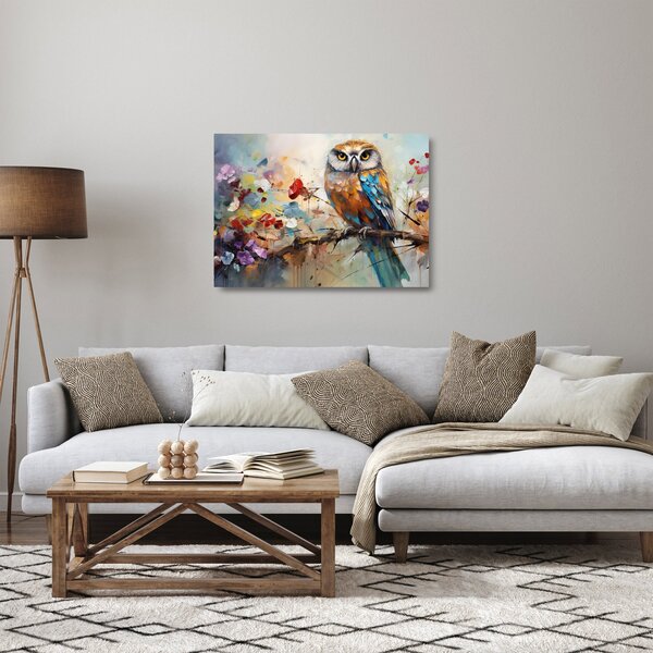 Obraz na szkle - Malowana sowa (70x50 cm)