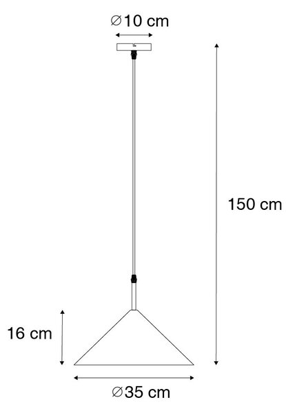 Designerska lampa wisząca żółta - Triangolo