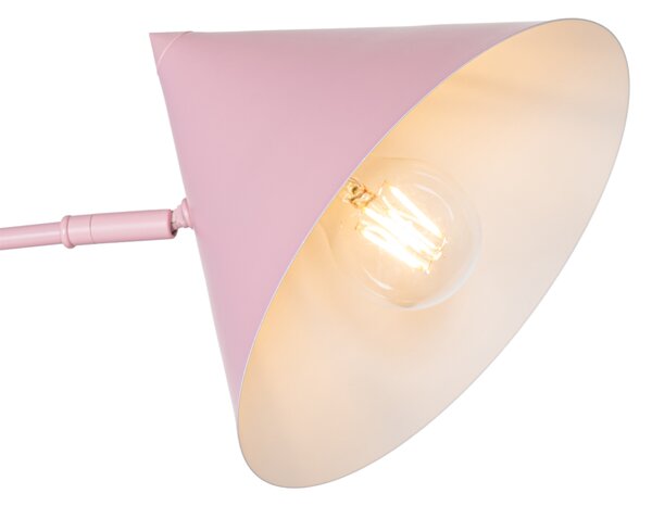 Designerska lampa ścienna różowa regulowana - Triangolo