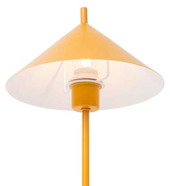 Designerska lampa stołowa żółta - Triangolo