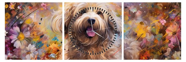 Obraz - Happy Dog II. (z zegarem) (90x30 cm)