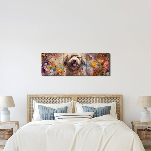 Obraz - Happy Dog II. (z zegarem) (90x30 cm)