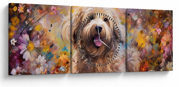 Obraz - Happy Dog II. (z zegarem) (90x30 cm)