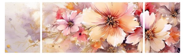 Obraz - Kwiaty (170x50 cm)
