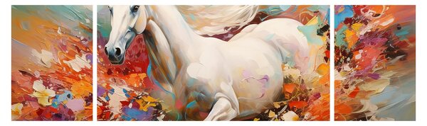 Obraz - Malowanie konia (170x50 cm)