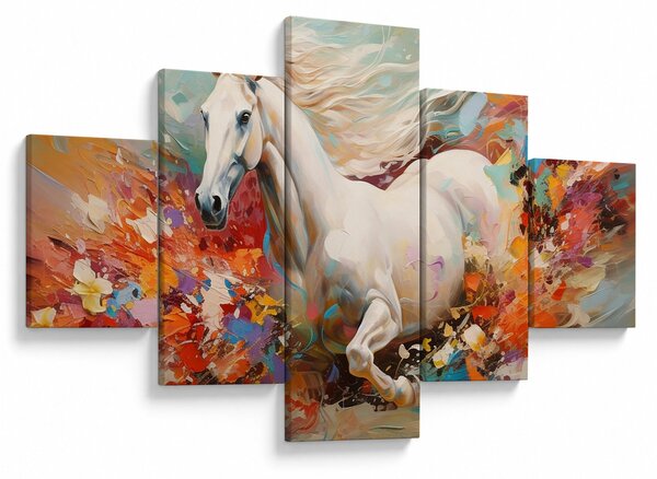Obraz - Malowanie konia (125x70 cm)