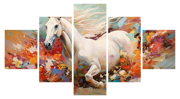 Obraz - Malowanie konia (125x70 cm)