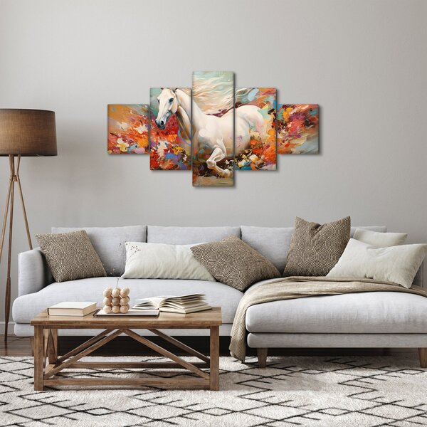 Obraz - Malowanie konia (125x70 cm)
