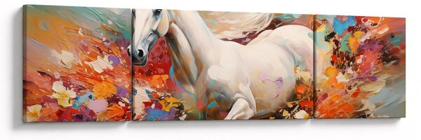Obraz - Malowanie konia (170x50 cm)